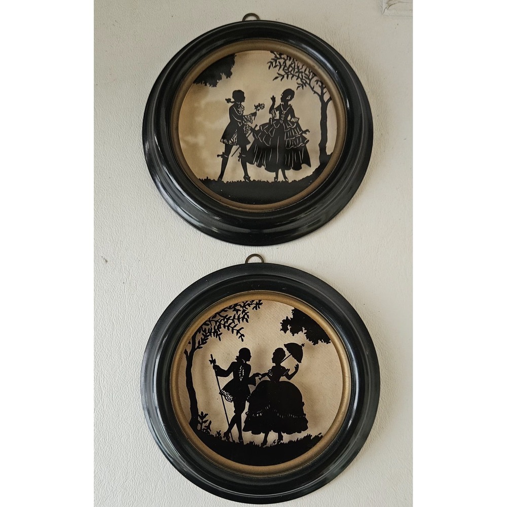 Vintage C&A Richards When Love Was Young Round Silhouette Black Frame Pair